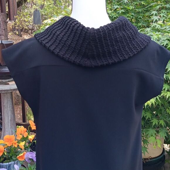 Joseph Ribkoff Black Dress With Sweater Cowl Collar - Picture 8 of 11